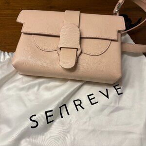 Senreve Aria Belt Bag | Pebbled Leather | Blush Pink | Silver Hardware